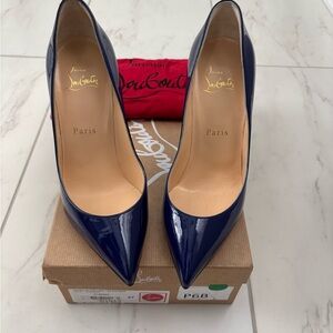 Christian Louboutin Blue Patent Leather Heels